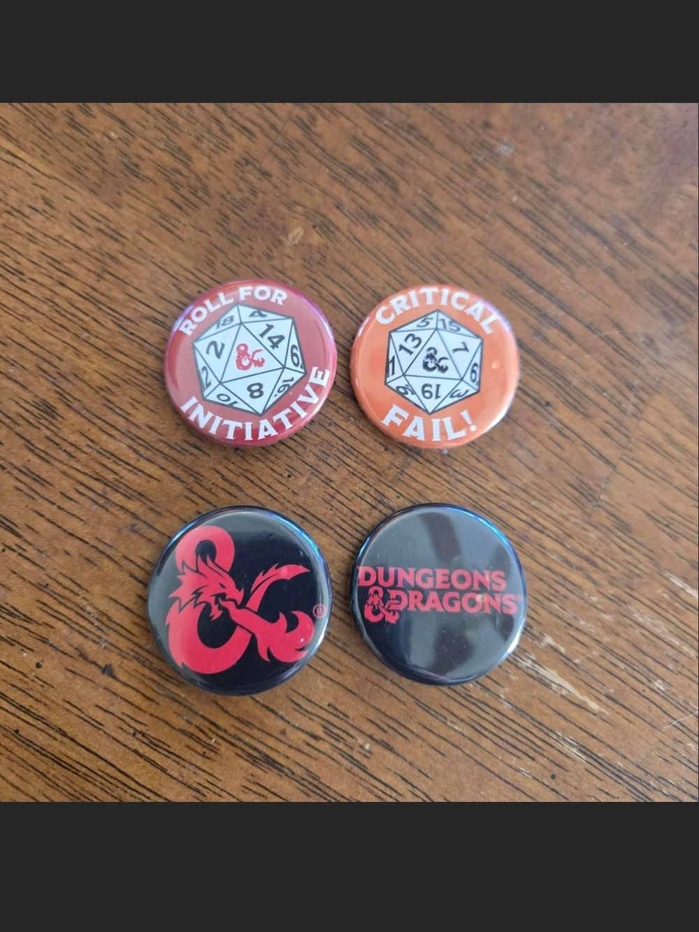 Dungeons&dragons Pin/button Set Of 4